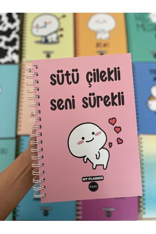 Sütü Çilekli Seni Sürekli Konuşan Ajanda-akademik Ajanda Planlayıcı Pembe