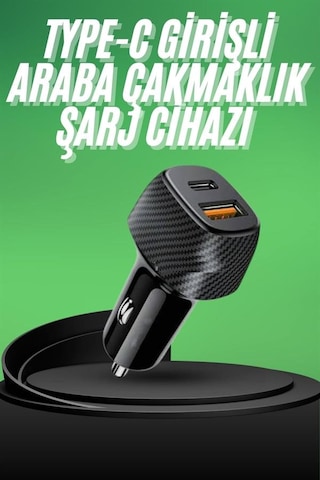 Type-c - 724 - Girişli Araba Çakmaklık Şarj Cihazı 38w - Ece-umay - Oto Çakmaklık