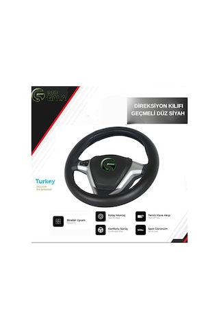Direksiyon Kılıfı Geçmeli Düz Siyah siyah