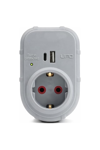 Tekli Akım Korumalı 5v 2 4a Usb Ve Type-c İle Hızlı Şarj Anahtarlı Topraklı Priz Sürekli Koruma 16a 250v Max 350 Genel