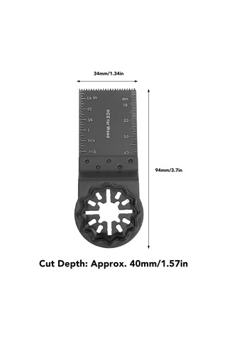 Yifomall 10'lu Çok Amaçlı Titreşimli Testere Bıçağı Seti - 34/40mm Kesme Derinliği, Starlock Uyumlu