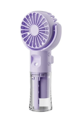 Shooerts F4 El Tipi Sisleme Fanı Nemlendirici Sisleme Fanı Askılı Boyun Fanı Katlanabilir Mini El Tipi Fan, Mor