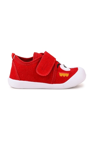 Kiko Kids Cookie Cırtlı Kız Bebek İlk Adım Panduf Ayakkabı Kırmızı
