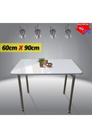 Depolife 60X90 Cm Katlanır Çalışma Masası Yemek Masası Mutfak Masası Beyaz