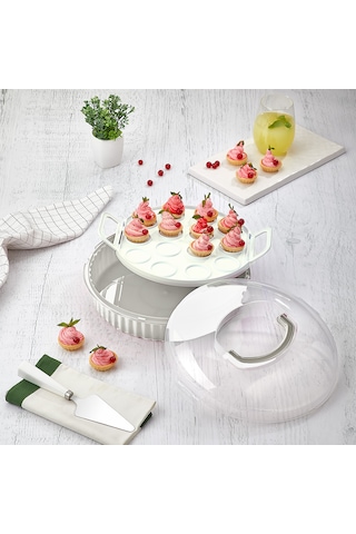 Pasta & Börek Muffin Kabı 3,8 L, Çok Amaçlı Saklama Kabı Beyaz