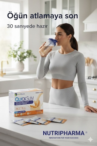 Nutripharma Quick Slim Whey Proteinli Öğün Tozu - Kavun Aromalı 30 Saşe + Shaker