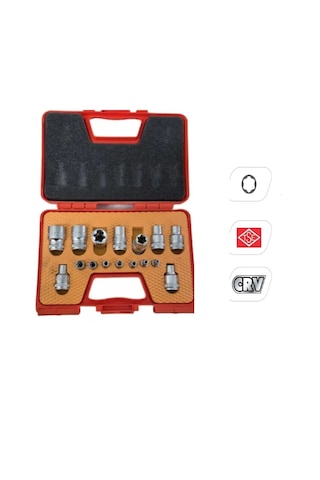 Ht- Ht- Rico Lokmalı Torx Bits Takımı- Lokmalı Allen Alyan - 1/2-1/4 E Lokma Takımı Seti 36 Parça