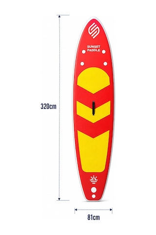 Crazy Fan Sarı Kırmızı Şişme Sup Board / Paddle Board 320 Cm