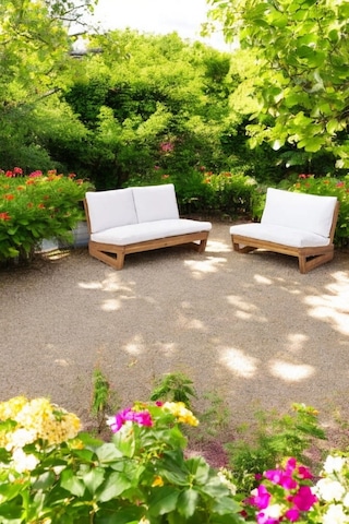 Conforlove Bahçe Balkon Kestane Ahşap Takımı 2+1 Doğal
