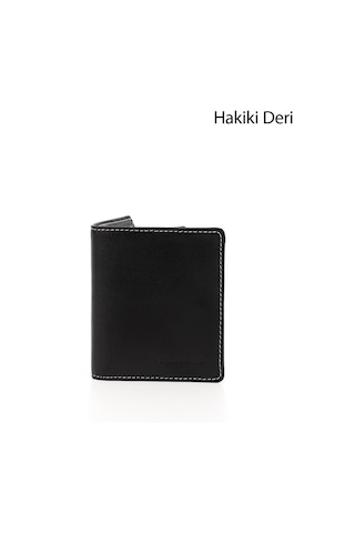 Gönderir Siyaha Antrasit Hakiki Deri Dikey Cüzdan Siyah - Antrasit