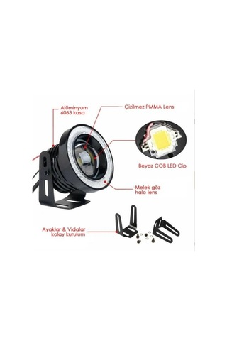 Angel Led Sis Farı 76mm Beyaz Universal Mercekli Sis Beyaz