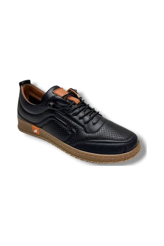 Malawi 3630-26 Hakiki Deri Lazerli Ultra Soft Anatomik Casual Kadın Ayakkabı Siyah