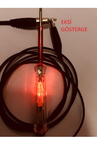 12v 24v v Oto Araç Kontrol Kalemi Krokodilli Artı Eksi Gösteren