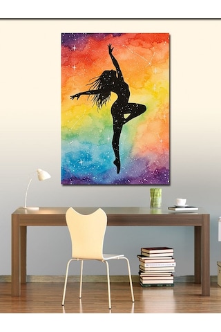 Kanvas Tablo Renkli Siluet Dansı 100cmx140cm