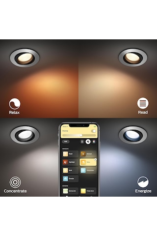 Philips Hue Centura Akıllı Gömme Spot 1x4.2w Alüminyum Çok Renkli