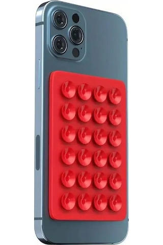 Telefon Tutucu Silikon Vantuzlu Kırmızı Belirtilmemiş Vantuzlu Silikon Mıknatıslı Çok Renkli Belirti