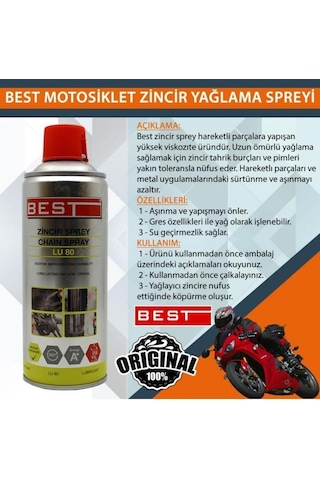 Best Lu-80 Sprey Bisiklet Zincir Yağlayıcı 400 ML Çok Renkli