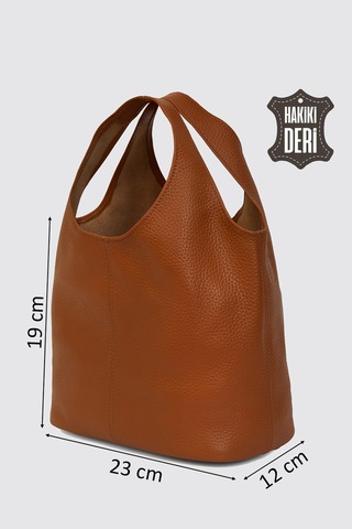 Hakiki Deri Kadın El Çantası Taba Smr9200-2 Taba