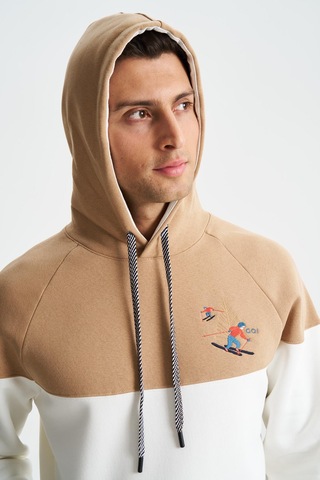 AR-MA Arma Erkek Pamuklu Regular Fit 3 İplik Şardonlu Kanguru Cepli Sweatshirt 001