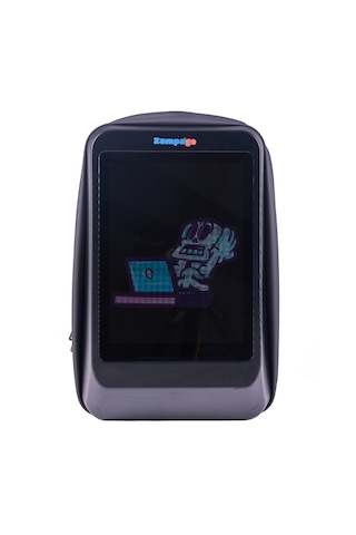 Zampago T4 Akıllı Led Ekranlı Sırt Çantası Bluetooth Kontrollü, Usb Şarj Girişli, Suya Dayanıklı Siyah