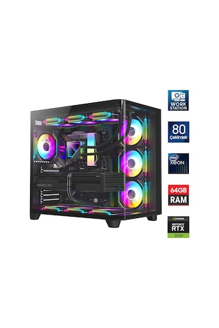 Turbox XEON E5-2698-V4 64 GB 1 TB NVMe RTX3050 Free Dos Oem Paket Masaüstü Oyuncu Bilgisayarı