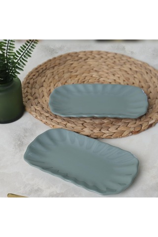 Lexroo Yeşil Sirius Kayık Tabak 23 Cm 2 Adet 326