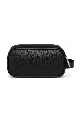 Vıatox Ar-01 Erkek Siyah Suya Dayanıklı Suni Vegan Deri Traşlık Bakım Seyahat El Çantası Portföy/clutch Siyah