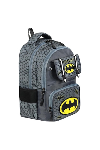 İlkokul Çantası 3'lü Set 42 30 Cm Beslenme Çantası Kalem Kutusu Ortopedik Sırt Erkek Çocuk Kids Bag Gri