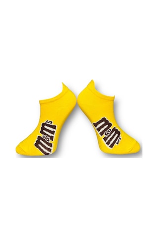 3'lü Unısex Çikolata Temalı Esnek Nem Alabilen Pamuklu Spor Patik Çoraplar Çok Renkli