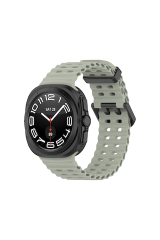 Samsung Galaxy Watch 7 Ultra İle Uyumlu Airflow Metal Tokalı Yumuşak Soft Silikon Kordon