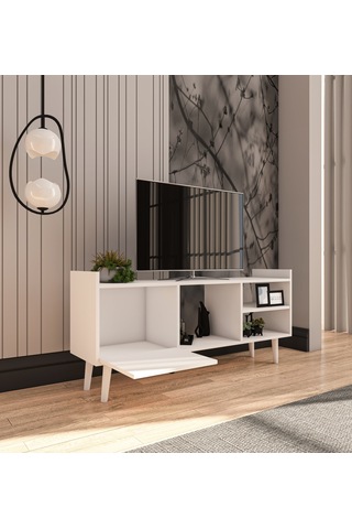 Leo Tv Ünitesi Beyaz Televizyon Konsolu 140 Cm Ekonomik Modül Seh