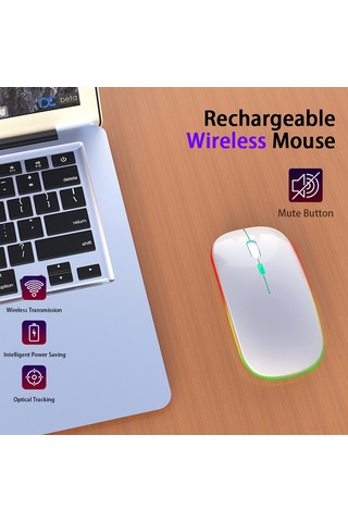 M40 Ultra-ince Kablosuz Fare 2.4g Şarj Edilebilir Kablosuz Sessiz Fare Ergonomik Tasarım 3 Ayarlanabilir Dpı Siyah M40