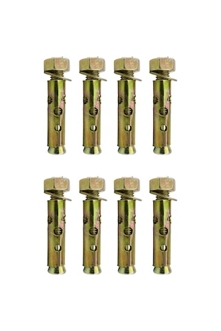 8 Adet Saplamalı Gömlek Çelik Dübel M10x70 Mm Raf Montaj Bağlantı Zemin Monte Tavan Asma Aparat