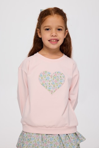 Made With Liberty Fabric Liberty Kumaş Kız Çocuk Sweatshirt Pembe