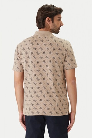 Guess Kısa Kollu Tamamı 4g Jakarlı Polo Yakalı Erkek Bej Polo T-shirt M6gp04k3073-fmaz Bej