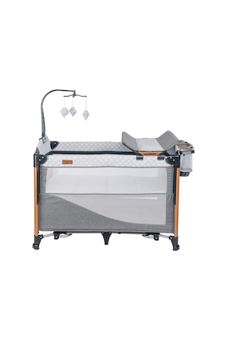 Mamma Luxury Alüminyum Anne Yanı Organizerli Dönenceli Park Yatak Beşik 70 X 110 Cm.