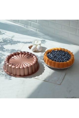 Nehir Papatya Rose Gold Döküm Tart Kalıbı 26 Cm