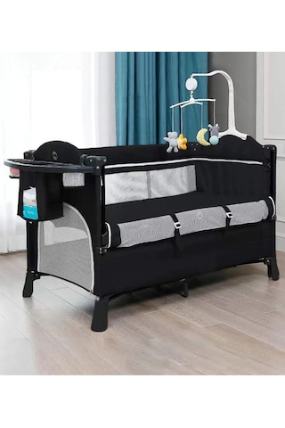 Teknum 4'ü 1 Arada Bebek Yanı Beşik Co-sleeper, Çok Fonksiyonlu Peacock Mavi Siyah