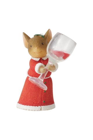 Enesco Kalpli Kuyruklar Noel Teslimatı Daha Fazla Şarap Lütfen Minyatür Heykelcik, 2,01 İnç, Çok Renkli