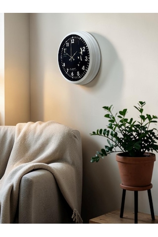 Cumhuriyet Işığı Beyaz Seri 36 Cm Metal Duvar Saati Çok Renkli