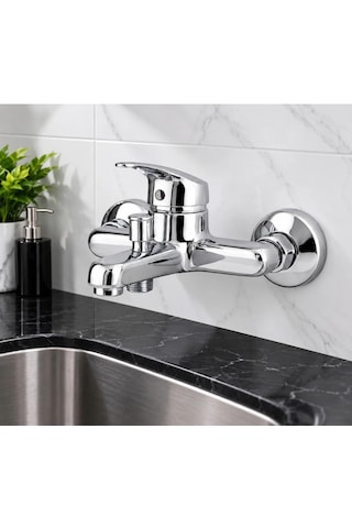 Eskaya Duş Seti Tepe Yağmurlama Banyo Bataryası 2 Li Set Krom
