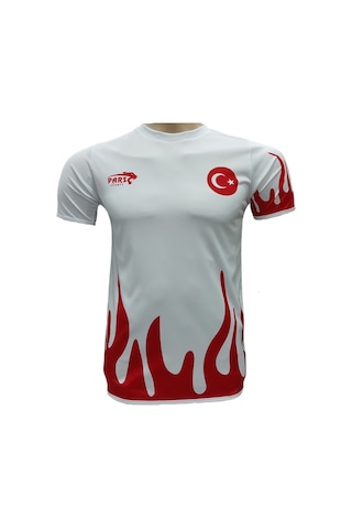Pars Türkiye Milli Takım Tişörtü Milli Takım Forması Beyaz Beyaz - Kırmızı