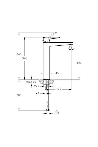 Artema Root Square Çanak Lavabo Bataryası Krom A42733