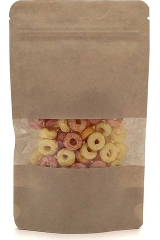 Packtory Pencereli Kraft Kilitli Doypack Ambalaj 16X27+4 cm. 500 Gr. - 50 Adet