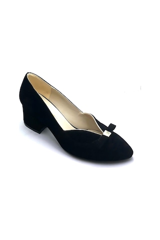 Punto-462024- Siyah Süet Bayan 5 Cm Topuklu Ayakkabı Yeni Sezon Siyah