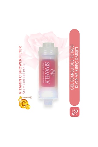 Spavely Gül Esanslı Duş Başlığı Filtresi Arıtması Güney Kore Menşei Klor Kireç Karşıtı Hoş Kokulu 150 Gr Beyaz