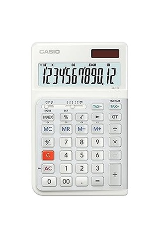 Je-12e-we Beyaz 12 Hane Masa Üstü Ergonomik Tuşlu Hesap Makinesi Genel