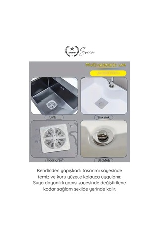 Giderfiltresi Gider Filtresi Banyo Gider Süzgeci 10'lu Paket Kendinden Yapışkanlı Saç Kıl Tutucu La Gri
