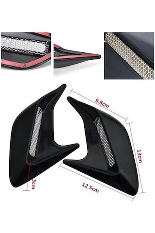 Üniversal Piano Black Kaput Çamurluk Venti Izgarası Sağ Sol Scoop