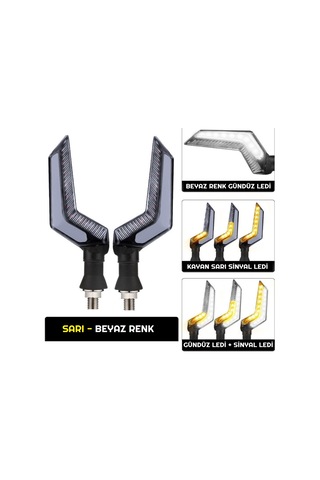 Unichrome Dual Renk Kayar DRL Motosiklet Sinyal Ledi Işık Takımı